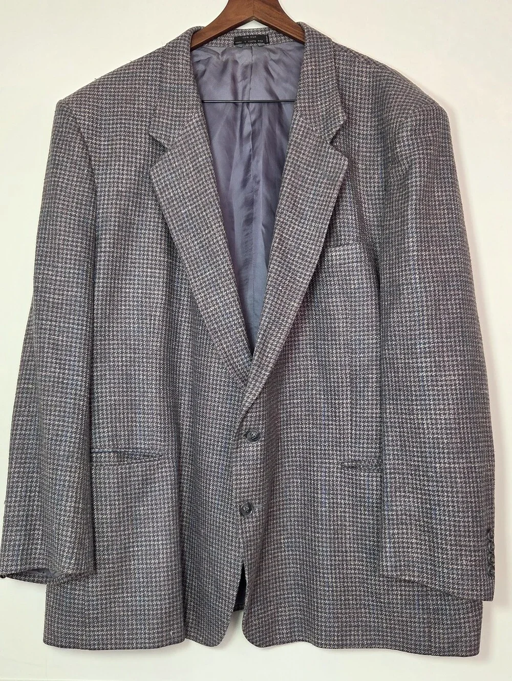Stafford Executive 54R 100% Silk Glen Plaid Blazer Old Money Ivy Quiet Luxury
